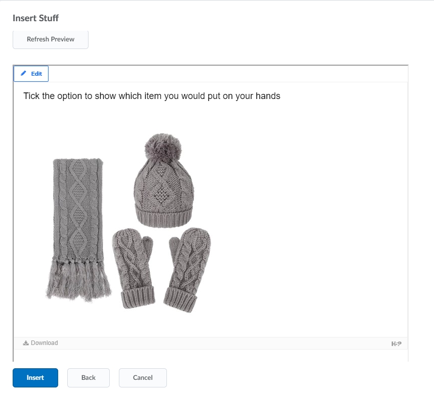Insert the item