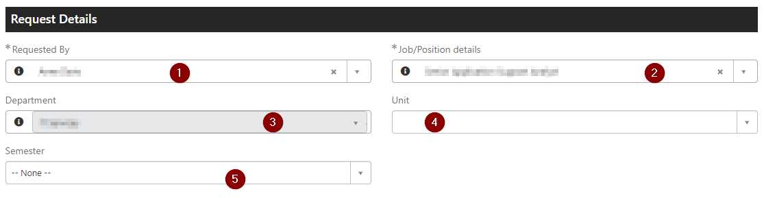 User details in top of form