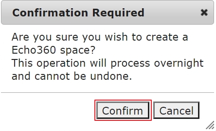 Confirmation message