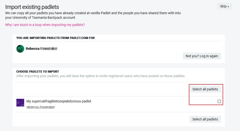 Select Padlet