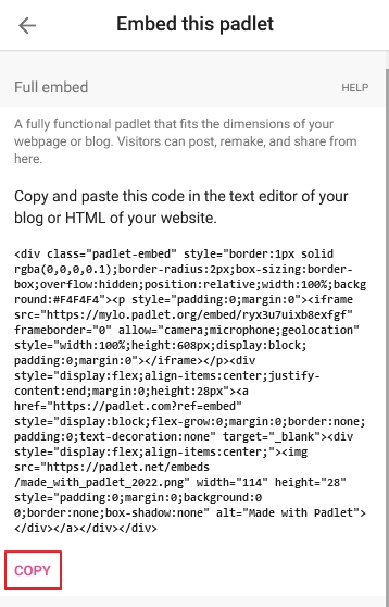 Copy code