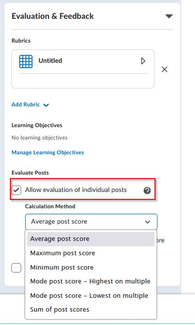 Add rubric and post calculation