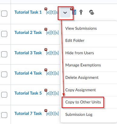 Copy to other units
