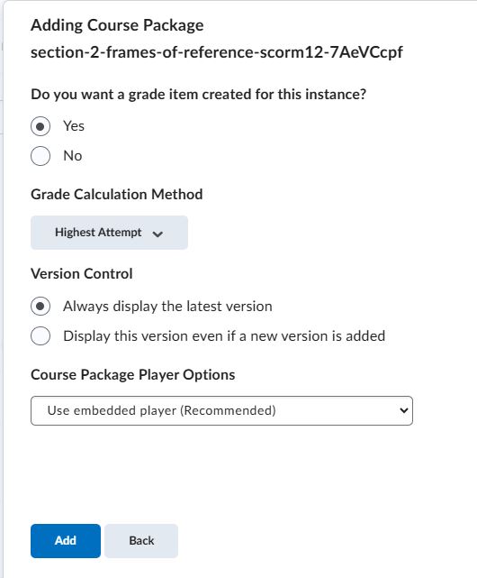 SCORM Course Package