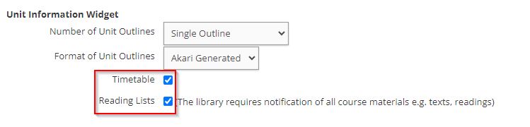 Add or remove links to the timetable and Reading lists