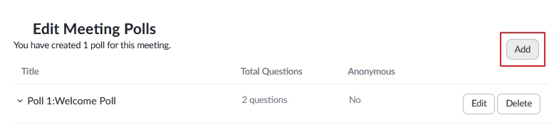 Add further polls