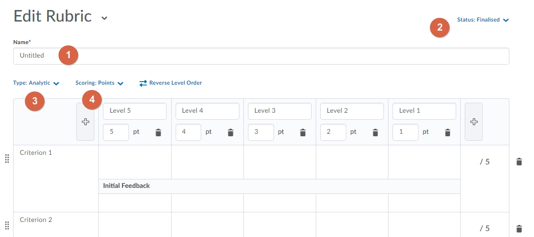 New Rubric creator