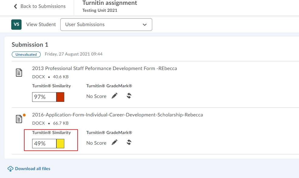 Turnitin originality