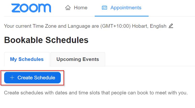 Create Schedule
