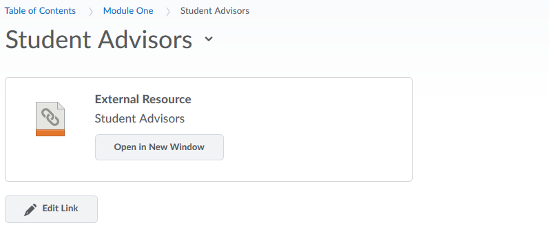The link will now appear in your module
