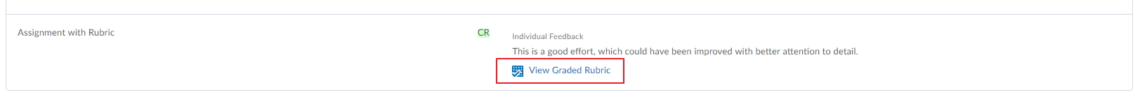Rubric and feedback in grades